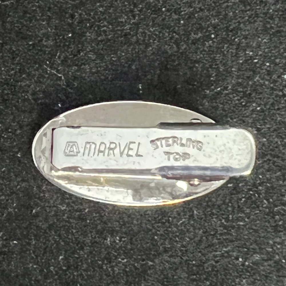 Vintage Marvel Sterling Silver Top Etched Clasp (2904) - Picture 5 of 5